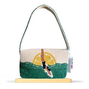 Swimming/Diving Girl Shoulder Beaded Bag